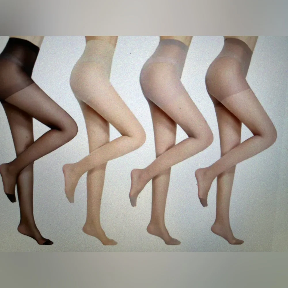 Full length pantyhose ankle floral rhinestones Light grey New one pair